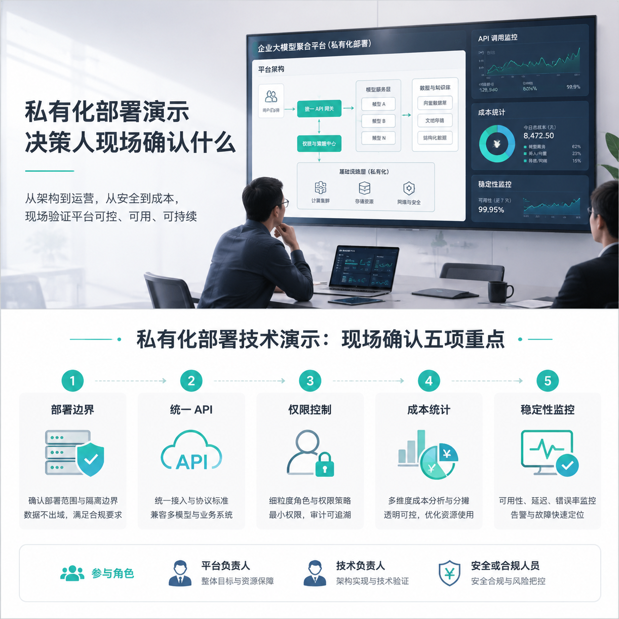 私有化部署技术演示，决策人应现场确认什么？