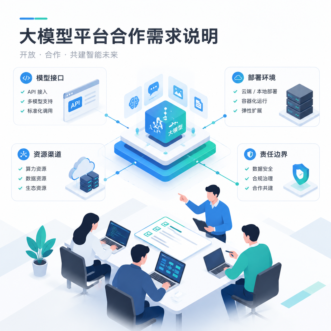 想做大模型平台合作，提交需求前要说明什么？