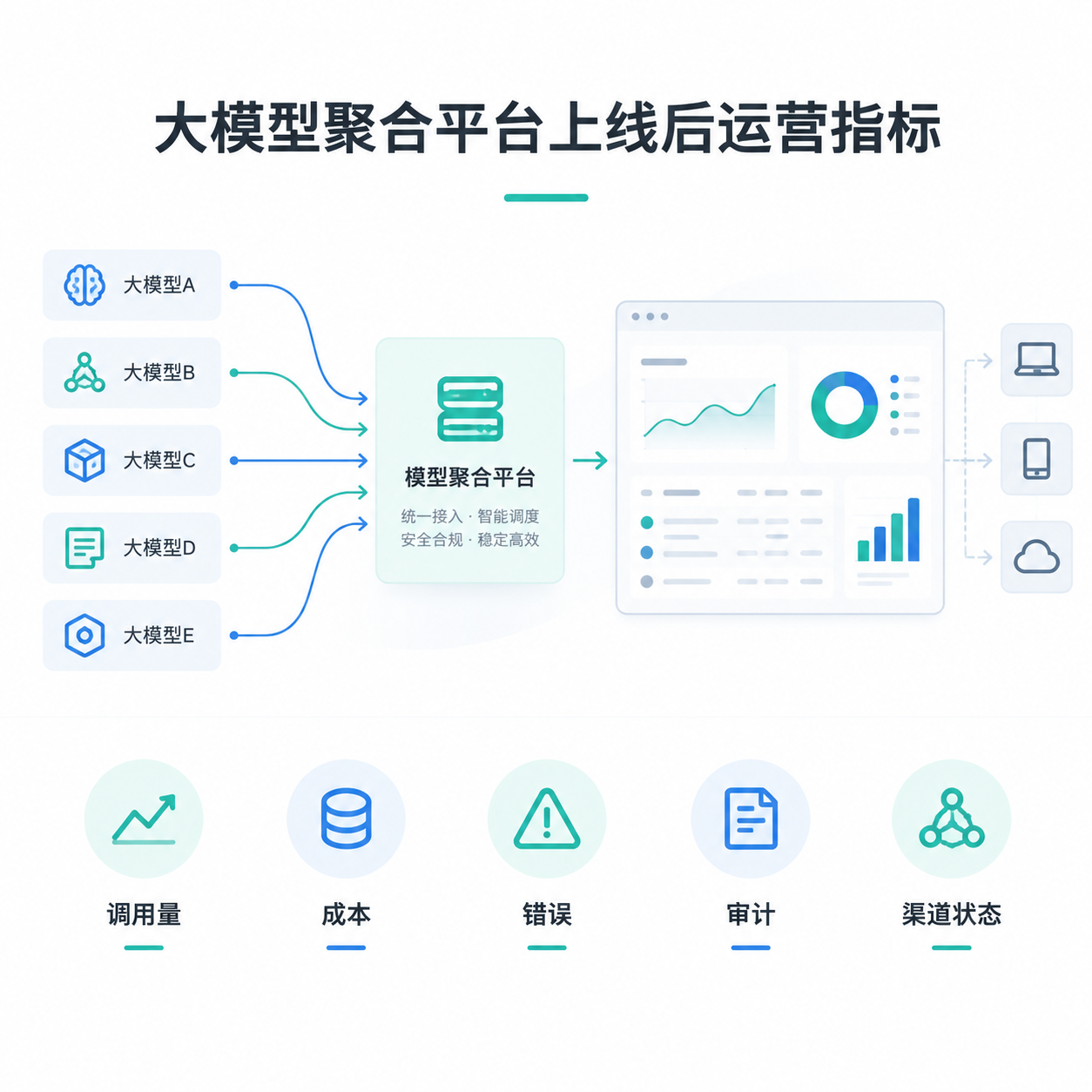 大模型聚合平台上线后，运营要持续看哪些指标？