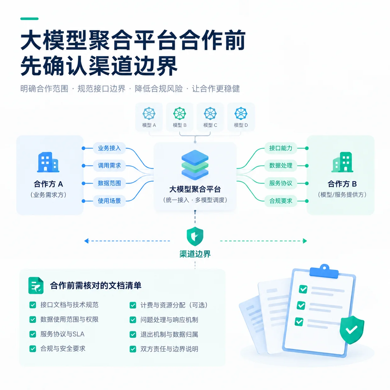 大模型聚合平台合作前
先确认6项渠道边界